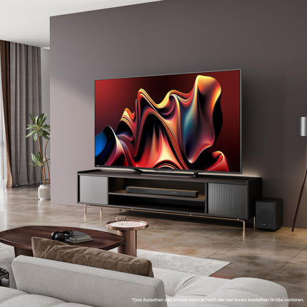 Hisense 65U7NQ 164 cm (65-tolline) televiisor, 4K Mini LED ULED HDR nutiteler, Quantum Dot, 120Hz/144Hz VRR, HDMI 2.1, Game Mode Pro, Dolby Vision IQ ja Atmos, Bluetooth, sisseehitatud Alexa, antratsiithall, [2024]