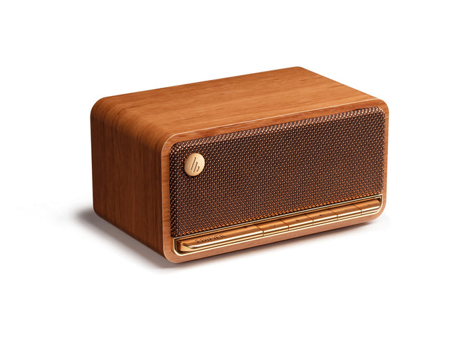 Edifier MP230 - kaasaskantav Bluetooth-kõlar retrohõngulise disainiga, juhtmevaba. Taasesitus Bluetoothi, AUX-i ja Micro SD-kaardi kaudu | Pruun puit