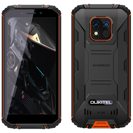 OUKITEL 12500mAh Battery Outdoor Smartphone Without Contract WP18 PRO, 13MP Dual Camera IP68 IP69K Rugged Mobile Phone, Octa Core 4GB 64GB, 5.93'' HD+, Android 12, Dual SIM, Fingerprint, GPS NFC Orange