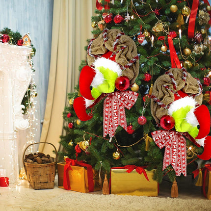 Christmas wreath decorations, plush legs Christmas decorations, Christmas elf body legs for Christmas tree, Christmas thief wreath, exquisite Santa Claus wreath, Christmas wreath Christmas decoration