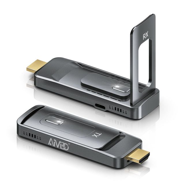 Wireless HDMI Transmitter and Receiver, AIMIBO HDMI Wireless 5G with Foldable Antenna, Up to 8TX 1080P@60HZ, Plug &amp; Play, 165FT/50M, Stream Video and Audio for Laptop, Camera, PC, Projector, TV
