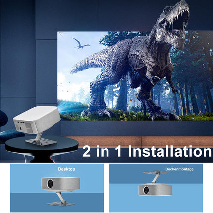 Salange projektori alus, miniprojektori kinnitus, 360° pööratav 1/4-tollise (6 mm) kruviliidesega projektori hoidik, lauakinnitus, enamiku projektorite jaoks, hõbedane