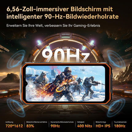 OSCAL Marine 2 lepinguta õuetelefon 2025, 11000mAh 12GB+64GB/2TB, Android 15 õuenutitelefon, 6.56" HD+ 90Hz, 16MP+8MP tehisintellektiga kaamera ehitusplatsi mobiiltelefon, IP69K veekindel, kahe SIM-kaardiga 4G/NFC/OTG/GPS