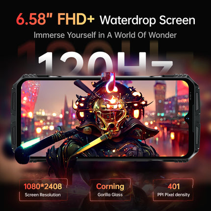 DOOGEE S118 Outdoor Smartphone Android 14 (2024), 20GB RAM+512GB ROM Outdoor Mobile Phone Without Contract, 10800mAh(33W) Construction Site Phone, 6.58” FHD+ 120Hz, 50MP+12MP Night Vision, G99/ IP68/ IP69K/ 4G Dual SIM/NFC