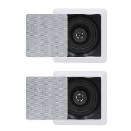 Herdio 5.25-inch 2-way in-wall speakers perfect for indoor and outdoor installation, compatible with Bluetooth (pair, paintable grille)
