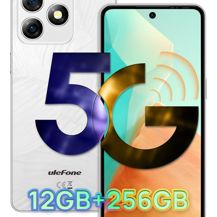 Ulefone Note 18 Ultra 5G nutitelefon, 12GB+256GB/SD-2TB mobiiltelefon ilma lepinguta 50MP+32MP 6.78" FHD+ 5450mAh Android 13 MTK Dimensity 720 mobiiltelefon 5G, kahe SIM-kaardiga 5G lukustamata mobiiltelefonid NFC 2-aastane garantii valge