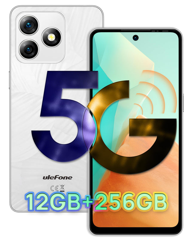 Ulefone Note 18 Ultra 5G nutitelefon, 12GB+256GB/SD-2TB mobiiltelefon ilma lepinguta 50MP+32MP 6.78" FHD+ 5450mAh Android 13 MTK Dimensity 720 mobiiltelefon 5G, kahe SIM-kaardiga 5G lukustamata mobiiltelefonid NFC 2-aastane garantii valge