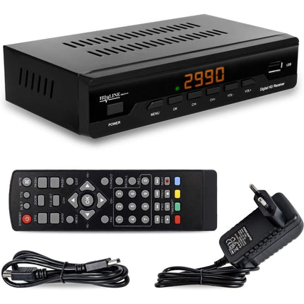 HD-line 2990 kaabelvastuvõtja Full HD kaabelvastuvõtja digitaalse kaabeltelevisiooni jaoks 2990 Combo (HDTV, DVB-C / C2, DVB-T/T2, HDMI, SCART, USB 2.0, WLAN valikuline) + HDMI-kaabel,