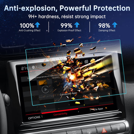 SHAOHAO Compatible with Citroen C3 Aircross 2023 2024 9-inch Navigation Screen Protector Scratch-Resistant Anti-Fingerprint Protective Film for Tempered Glass Screen Protector GPS Navi Film citroen c3 accessories