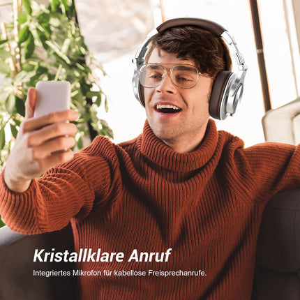 OneOdio Bluetooth kõrvaklapid, 72 tundi HiFi stereo juhtmevabad kõrvaklapid 6,35 mm ja 3,5 mm pistikuga stuudio DJ mobiiltelefoni PC AMP jaoks - hõbepruun
