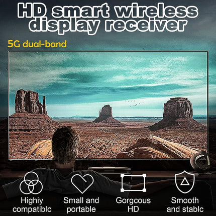 OBEST juhtmevaba HDMI-adapter 4K, 5G HD HDMI WiFi-ekraaniadapter, juhtmevaba ekraanivastuvõtja Miracasti/DLNA/Airplay jaoks Androidis/OS-is/Windowsis/Mac OS-is/monitoris/projektoris
