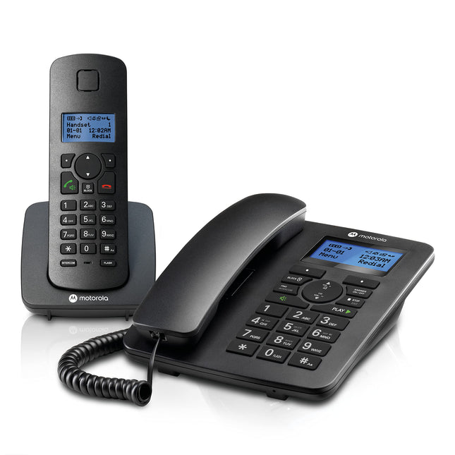 Motorola Voice - C4201 juhtmega telefon digitaalse juhtmeta terminaliga, hädaabikõne režiim, kõne suunamine, telefoniraamat 50 nime ja numbriga, käed-vabad funktsioon