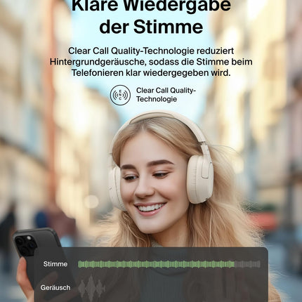 Belkin SoundForm Isolate mürasummutavad kõrvaklapid, juhtmevabad Bluetooth-kõrvaklapid, mikrofoniga peakomplekt, kõrvapealsed kõrvaklapid 60-tunnise esitusajaga, sügav bass, CloudCushion kõrvaklapid – liivakarva