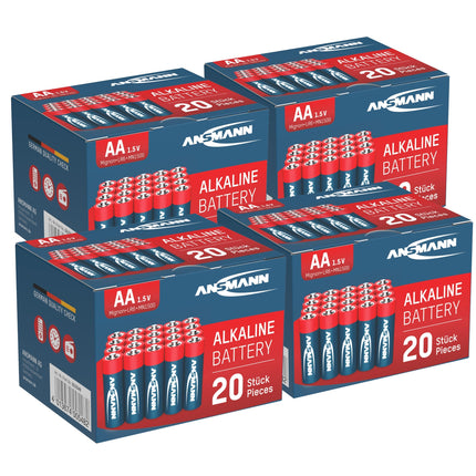 ANSMANN leelispatarei Mignon AA / LR06 1.5V / pika elueaga leelispatareide sooduspakk praktilises hoiukarbis / 80 tk