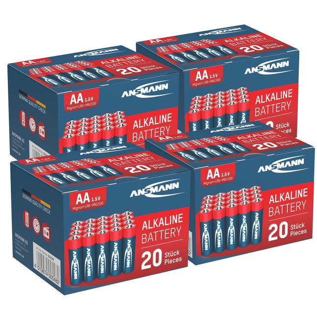 ANSMANN leelispatarei Mignon AA / LR06 1.5V / pika elueaga leelispatareide sooduspakk praktilises hoiukarbis / 80 tk