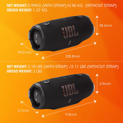 JBL Charge 6, Portable Bluetooth Speaker, 28 Hour Battery Life, IP68 Waterproof, Dust and Shock Resistant, Pro Sound with AI Sound Boost, Auracast Multi-Speaker, Blue