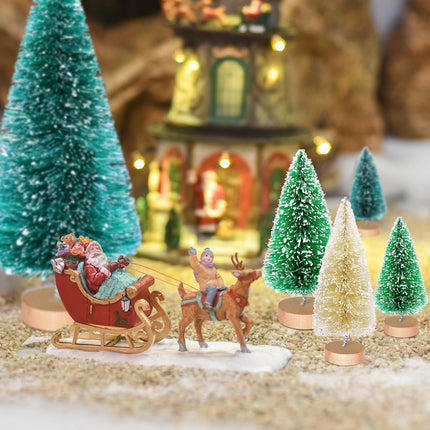 Iceyyyy kunstlikud minijõulupuud, 56 tk miniatuurseid sisalist jäätunud pudeliharjaga puud isetegemise meisterdamiseks kodulaua kaunistamiseks