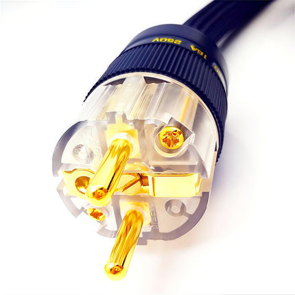 WAudio 10AWG Audio Power Cable - EU Standard HiFi Power Cable with Schuko Plug and IEC Plug Black (1M)
