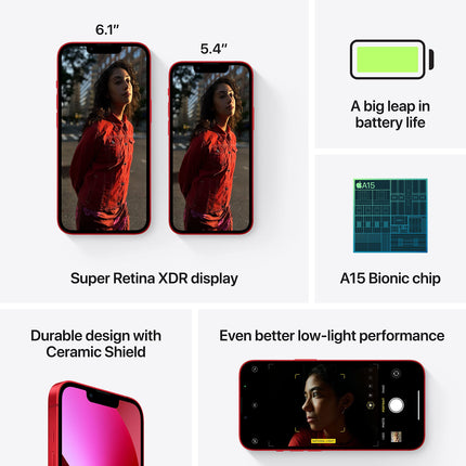 iPhone 13 Mini 128 GB, punane (renoveeritud)