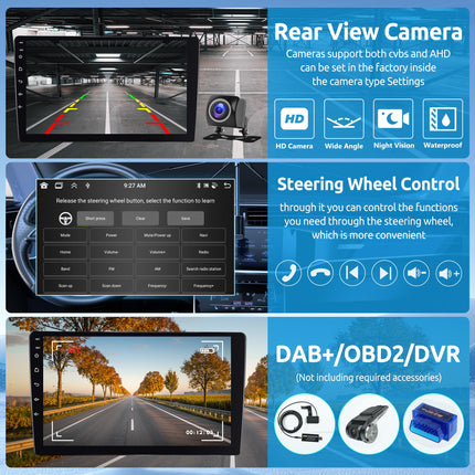 8-tuumaline 2G+64G Android autoraadio 2 DIN Suzuki SX4 2006-2013 FIAT Sedici 2005-2014 jaoks koos juhtmevaba Carplay, Android Auto GPS navigatsiooni, WiFi, 9-tollise autoraadio, peegli lingi, Bluetooth FM/RDS/DAB+ tahavaatekaameraga