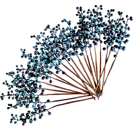 OrgMemory kunstmarjad, võltsmarjad, burgundiapunased marjad (20 tükki, igaüks 12 tolli), kunstmarjad jõulupuule, pärjale, kaunistustele, kodukaunistamiseks (sinine)
