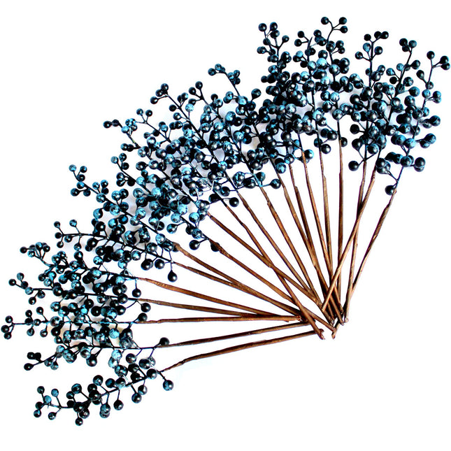 OrgMemory kunstmarjad, võltsmarjad, burgundiapunased marjad (20 tükki, igaüks 12 tolli), kunstmarjad jõulupuule, pärjale, kaunistustele, kodukaunistamiseks (sinine)