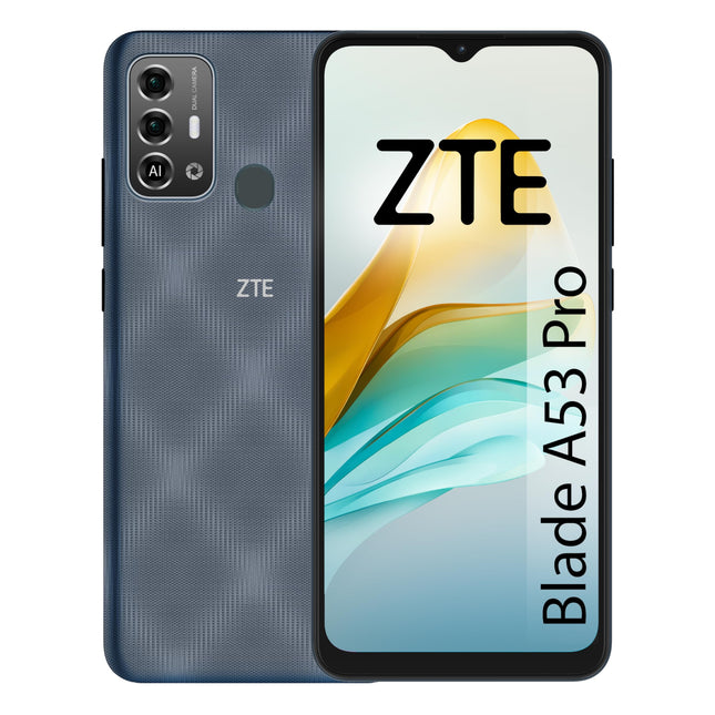 ZTE Blade A53 Pro nutitelefon, 16,52 cm (6,52 tolli), HD+, 4 GB RAM, 64 GB salvestusruum, 13 MP topeltkaamera, 5000 mAh aku, sõrmejäljelugeja, topelt-SIM, südaöösinine