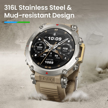 Amazfit T-Rex Ultra 47mm Outdoor Smartwatch, Dual-Band GPS, Route Import &amp; 6 Navigation, Freediving Support &amp; 10 ATM Water Resistance, -30℃ Military-Grade Ultra-Low Temperature Operation
