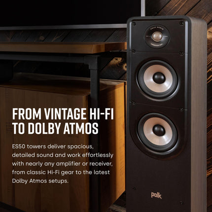 Polk Audio Signature Elite ES50 kõrglahutusega HiFi põrandakõlar kodukinole, Hi-Res sertifitseeritud, ühildub Dolby Atmose ja DTS:X-ga (tükk)
