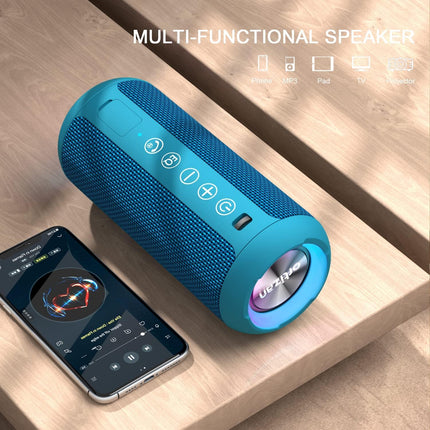 Ortizan Bluetooth Speaker, Bluetooth Box with LED Light, Portable Mini Music Box with Hands-Free Function, IPX7 Water Protection and 360° Surround Sound, Wireless Outdoor Speaker with AUX, TF
