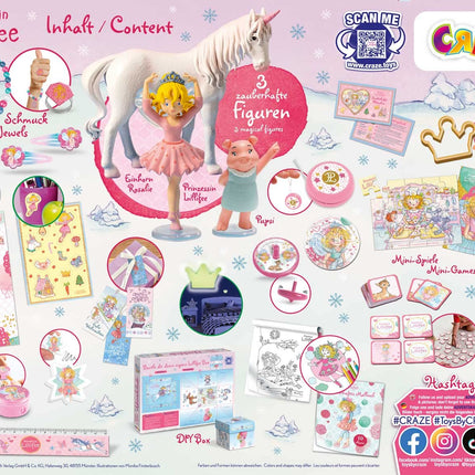 CRAZE Princess Lillifee Advent Calendar Children - Toy Advent Calendar Girls with Princess &amp; Unicorn Figures
