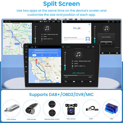 2G+64G Android autoraadio 2 DIN Peugeot 308/408 2007-2013 juhtmevaba Apple Carplay Android Auto Navi GPS WiFi 9-tolline autoraadio peegliühendusega Bluetooth FM/RDS DAB/OBD/DVR/HiFi tahavaatekaamera