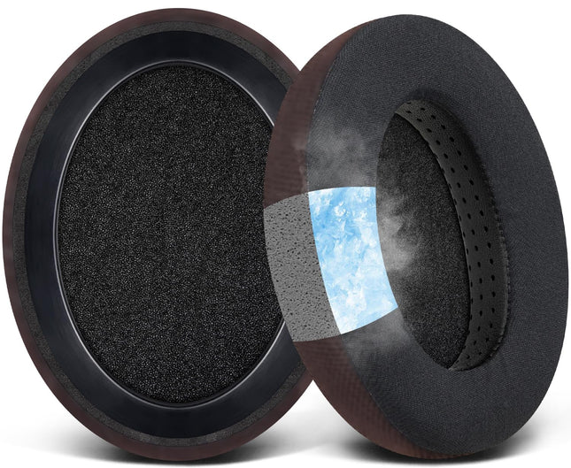SOULWIT jahutusgeeliga vahetuskõrvapadjad Sennheiser HD650, HD660 S, HD660S2, HD600, HD6XX, HD58X, HD580, HD565, HD545, HD535 kõrvaklappidele, mürasummutava mäluvahuga padjad, eriti pakse kiht