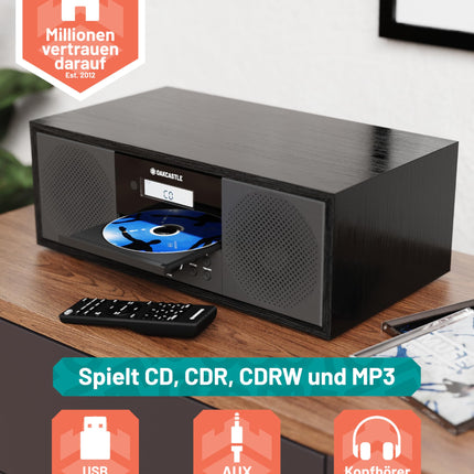 DAB-raadio CD-mängija ja Bluetoothiga | 60 W stereosüsteem | Kompaktne süsteem USB-ga | HiFi CD-mängija | FM-raadio muusikasüsteem | Digitaalraadio CD-mängija ja kaugjuhtimispuldiga | Köögiraadio | OAKCASTLE DAB500