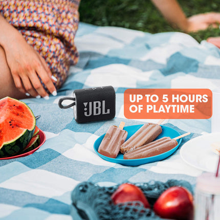 JBL Go 3: Portable Speaker with Bluetooth, Built-in Battery, Waterproof and Dustproof Feature Blue JBLGO3BLUAM