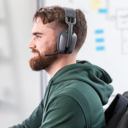 Logitech Zone Vibe 125 Wireless Headphones with Noise-Cancelling Microphone, Bluetooth, USB-A Receiver; Works with Zoom, Google Voice, Google Meet, Mac/PC - Graphite