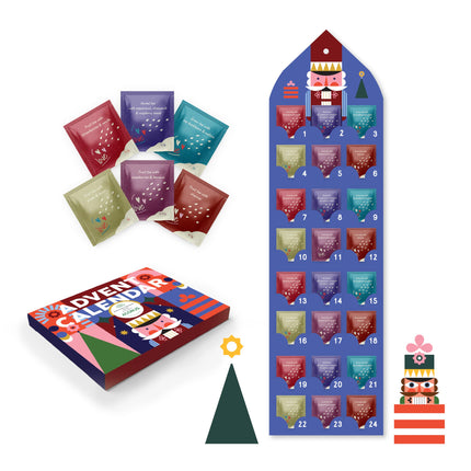 ACORUS tee advendikalender 2024 Pähklipureja - jõulutee eraldi pakendatud - advendikalender teekomplekt 6 maitsega - tee jõulukalender 24 teekotti jõulude loenduseks