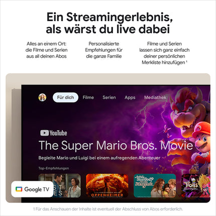Google TV Streamer 4K – lõõgastav meelelahutus kiire voogedastuse ja häälotsinguga kaugjuhtimispuldiga – filmid, sarjad, otseülekanded ja Netflix 4K HDR-is – 32 GB salvestusruumi – Portselan