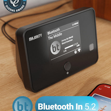Raadio DAB Plus internetiraadio WLAN-tuuner DAB+ funktsiooniga | Internetiraadio WLAN-adapter Spotify, Bluetooth-ühenduse, kaugjuhtimispuldi ja värvilise ekraaniga | MAJORITY Robinsoni digitaalraadio