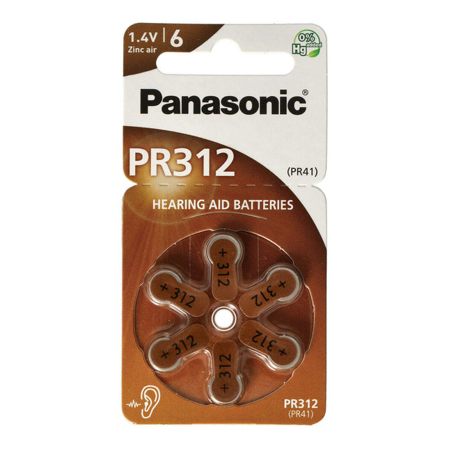 Panasonicu kuuldeaparaadi patareid PR312 (10 blisterpakendit - 60 patareid)