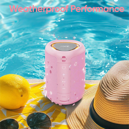 AY Portable Bluetooth Speaker with Light, Bluetooth Music Box with Powerful Crystal Clear Sound, IPX5 Waterproof, AUX &amp; TF Card Input, Stereo Pairing, 24h Battery Perfect for Home, Outdoors