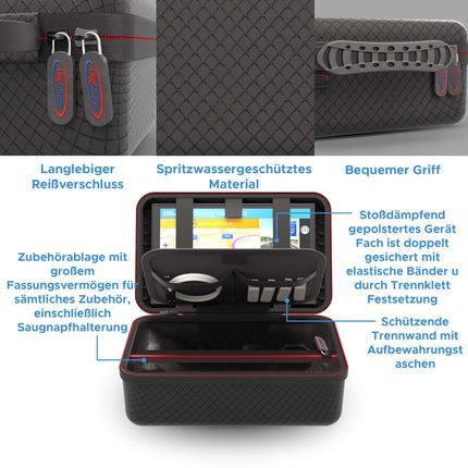 Digicharge 7 inch navigation case bag for Garmin Drivesmart DriveCam 76 Dezl LGV720 LGV710 Dezlcam CamperCam 795 785 Fleet 780 790 Tomtom Go Camper Max Discover Expert Exclusive