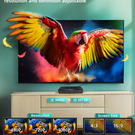 HDMI DVD-mängija telerile, kõikide piirkondade tasuta DVD-mängija karaokeportide ja USB-sisendiga, PAL/NTSC-ühilduvus, kodune CD-mängija HDMI- ja RCA/AV-kaablitega