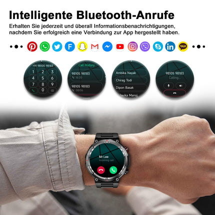 Blackview Smartwatch Men (Make/Receive Calls), 1.39'' Fitness Watch with Heart Rate SpO2 Pedometer Sleep Monitor, 100 Sports Modes, IP68 Waterproof Activity Tracker, Sports Watch for iOS Android