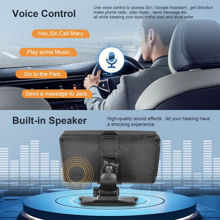 Rimoody juhtmevaba Carplay Android Auto kaasaskantav autostereo Airplay Android Castiga, 7-tolline puutetundliku ekraaniga autoraadio kahe Bluetoothi/FM-saatja/GPS/AUX/USB/TF-iga 7-32V autole