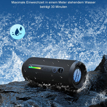 OHAYO Bluetooth Speaker 24W Portable – Bluetooth 5.3 Box with RGB Light &amp; Bass Boost, 30h Battery, IPX7 Waterproof, Hands-Free Calling, Music Box for Outdoor, Party, Beach, Garden