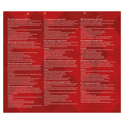 Idena 31485 - LED-valguskardin 138 sooja valge LED-iga, 8-tunnise taimerifunktsiooni ja trafoga, 12 tähekujulise juhtmega, mõõtmetega umbes 2 x 1 m, meisterdamiseks, peokaunistuseks, jõulukaunistuseks, pulmadeks