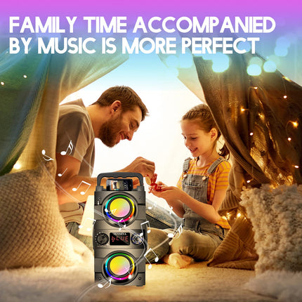 Bluetooth Speaker, 40 W (60 W Peak) Portable Bluetooth Speakers with Lighting Wireless Stereo Speakers with Rich Bass and Dual Subwoofer