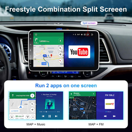 Android 13 Car Radio with Navigation 10 Inch Screen Built-in DAB+ Wireless Carplay &amp; Wireless Android Auto 1 Din Car Radio Touch Display with Bluetooth 8 Core 2G+32G WiFi 4G GPS AM/FM RDS Rear View Camera