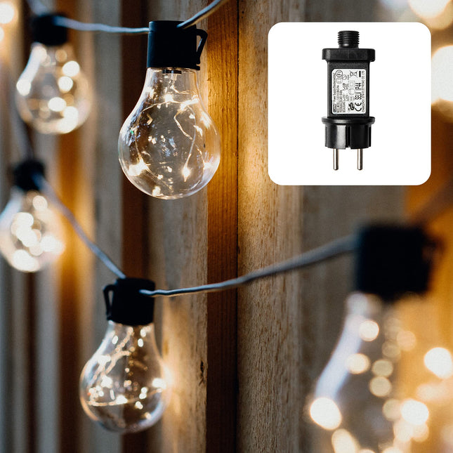 hellum LED party light chain outside, light chain light bulbs warm white with 10 lamps, illuminated length 4.5m, 59 lm party lighting room garden balcony party indoor and outdoor 577884